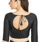 Aastha Fashion Black Art silk U Neck Matty Work In Sleeve Readymade Blouse