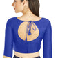 Aastha Fashion Blue Art silk U Neck Matty Work In Sleeve Readymade Blouse