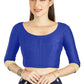 Aastha Fashion Blue Art silk U Neck Matty Work In Sleeve Readymade Blouse