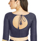 Aastha Fashion Navy Blue Art silk U Neck Matty Work In Sleeve Readymade Blouse
