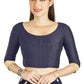 Aastha Fashion Navy Blue Art silk U Neck Matty Work In Sleeve Readymade Blouse