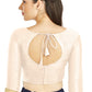 Aastha Fashion Off White Art silk U Neck Matty Work In Sleeve Readymade Blouse