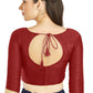 Aastha Fashion Maroon Art silk U Neck Matty Work In Sleeve Readymade Blouse