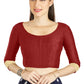 Aastha Fashion Maroon Art silk U Neck Matty Work In Sleeve Readymade Blouse