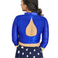 Aastha Fashion Royal Blue Art Silk V Neck Chinese Collar Matty In Sleeve Readymade Blouse