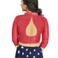 Aastha Fashion Gajri Art Silk V Neck Chinese Collar Matty In Sleeve Readymade Blouse