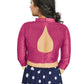 Aastha Fashion Pink Art Silk V Neck Chinese Collar Matty In Sleeve Readymade Blouse