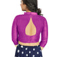 Aastha Fashion Purple Art Silk V Neck Chinese Collar Matty In Sleeve Readymade Blouse