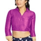 Aastha Fashion Purple Art Silk V Neck Chinese Collar Matty In Sleeve Readymade Blouse