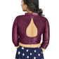 Aastha Fashion Dark Purple Art Silk V Neck Chinese Collar Matty In Sleeve Readymade Blouse