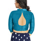 Aastha Fashion Sky Blue Art Silk V Neck Chinese Collar Matty In Sleeve Readymade Blouse