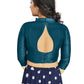 Aastha Fashion Dark Sky Art Silk V Neck Chinese Collar Matty In Sleeve Readymade Blouse