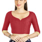 Aastha Fashion Red Art Silk Sweet Heart Neck style Matty in Sleeves Readymade Blouse