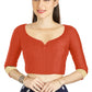 Aastha Fashion Orange Art Silk Sweet Heart Neck style Matty in Sleeves Readymade Blouse
