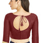 Aastha Fashion Dark Maroon Art Silk Sweet Heart Neck style Matty in Sleeves Readymade Blouse
