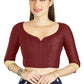Aastha Fashion Dark Maroon Art Silk Sweet Heart Neck style Matty in Sleeves Readymade Blouse