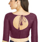 Aastha Fashion Dark Purple Art Silk Sweet Heart Neck style Matty in Sleeves Readymade Blouse