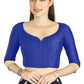 Aastha Fashion Royal Blue Art Silk Sweet Heart Neck style Matty in Sleeves Readymade Blouse