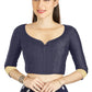 Aastha Fashion Navy Blue Art Silk Sweet Heart Neck style Matty in Sleeves Readymade Blouse