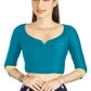 Aastha Fashion Sky Blue Art Silk Sweet Heart Neck style Matty in Sleeves Readymade Blouse