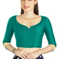 Aastha Fashion Aqua Art Silk Sweet Heart Neck style Matty in Sleeves Readymade Blouse