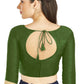 Aastha Fashion Mahendi Art Silk Sweet Heart Neck style Matty in Sleeves Readymade Blouse