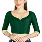 Aastha Fashion Green Art Silk Sweet Heart Neck style Matty in Sleeves Readymade Blouse