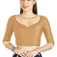 Aastha Fashion Beige Art Silk Sweet Heart Neck style Matty in Sleeves Readymade Blouse
