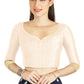 Aastha Fashion Off White Art Silk Sweet Heart Neck style Matty in Sleeves Readymade Blouse