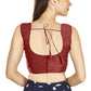 Aastha Fashion Maroon Art Silk Pleated Boat Neck Plain Readymade Blouse