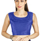 Aastha Fashion Royal Blue Art Silk Pleated Boat Neck Plain Readymade Blouse