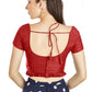 Aastha Fashion Red Art Silk Pleated Boat Neck Princes Readymade Blouse