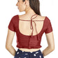 Aastha Fashion Maroon Art Silk Pleated Boat Neck Princes Readymade Blouse