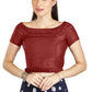 Aastha Fashion Maroon Art Silk Pleated Boat Neck Princes Readymade Blouse