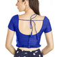 Aastha Fashion Royal Blue Art Silk Pleated Boat Neck Princes Readymade Blouse