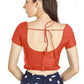 Aastha Fashion Orange Art Silk Pleated Boat Neck Princes Readymade Blouse
