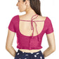 Aastha Fashion Pink Art Silk Pleated Boat Neck Princes Readymade Blouse