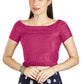 Aastha Fashion Pink Art Silk Pleated Boat Neck Princes Readymade Blouse