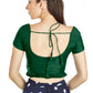 Aastha Fashion Green Art Silk Pleated Boat Neck Princes Readymade Blouse