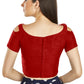 Aastha Fashion Red Art Silk V Neck Frill neck Work Readymade Blouse