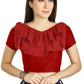 Aastha Fashion Red Art Silk V Neck Frill neck Work Readymade Blouse