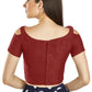 Aastha Fashion Maroon Art Silk V Neck Frill neck Work Readymade Blouse