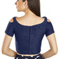 Aastha Fashion Navy Blue Art Silk V Neck Frill neck Work Readymade Blouse