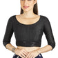 Aastha Fashion Black Art Silk Round Neck Sequence Border in Sleeves Or Waist Readymade Blouse