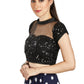 Aastha Fashion Black Net Collar Neck Sequence Work Readymade Blouse