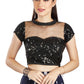 Aastha Fashion Black Net Collar Neck Sequence Work Readymade Blouse