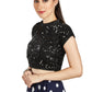 Aastha Fashion Black Net Collar Neck Sequence Work Readymade Blouse