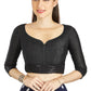 Aastha Fashion Black Art Silk Round Neck Sequence Border in Sleeves Or Waist Readymade Blouse