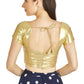 Aastha Fashion Gold Matty Boat Neck Plain Readymade Blouse
