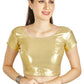 Aastha Fashion Gold Matty Boat Neck Plain Readymade Blouse